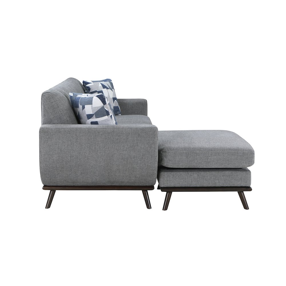 Everton Chenille Reversible Sofa Chaise in Gray. Picture 10