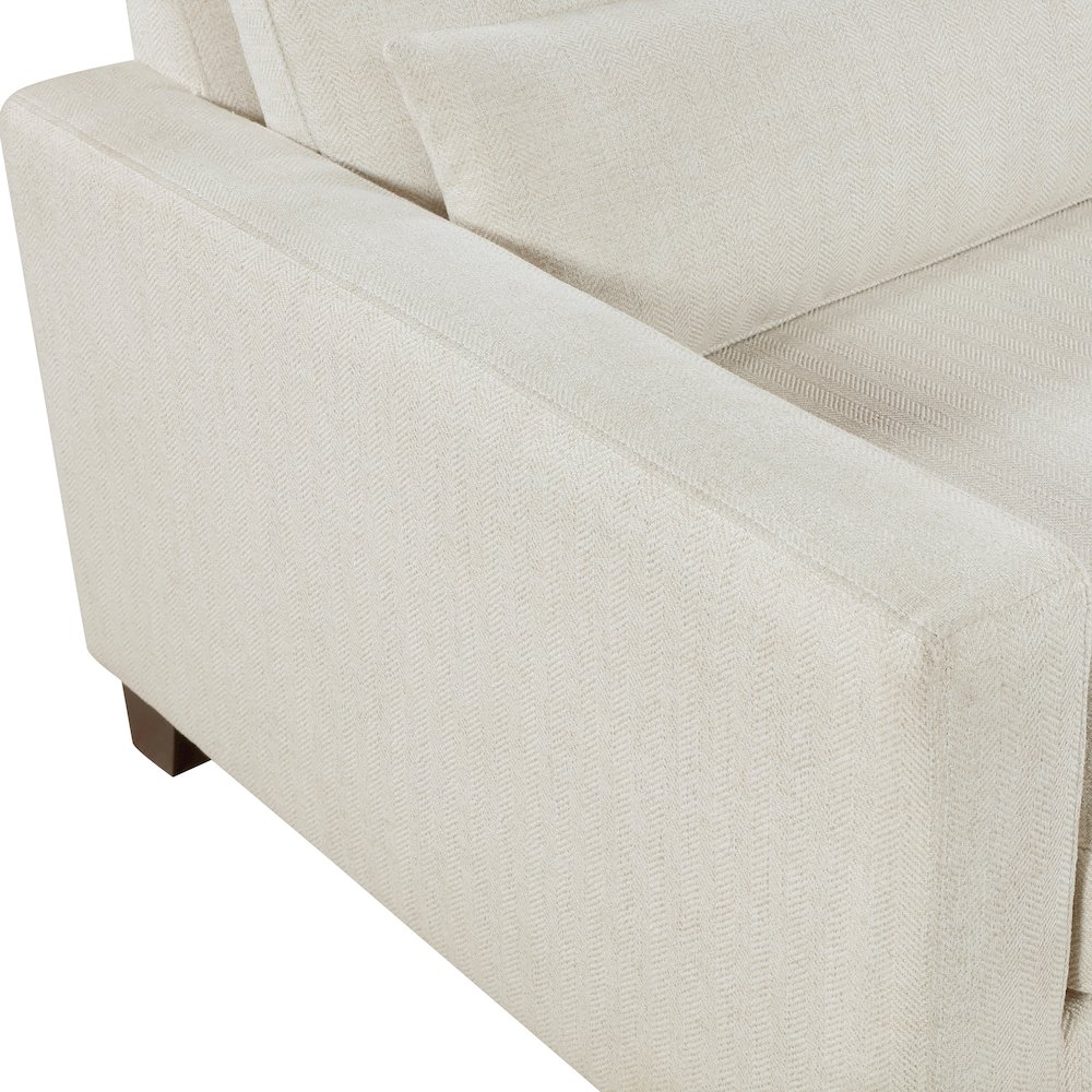 Zeke Textured 2pc Set: Sofa, Ottoman in Ivory. Picture 7