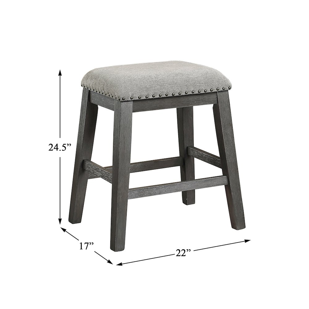 Timbre Chenille Counter Height Stool, set of 2 in Gray. Picture 4