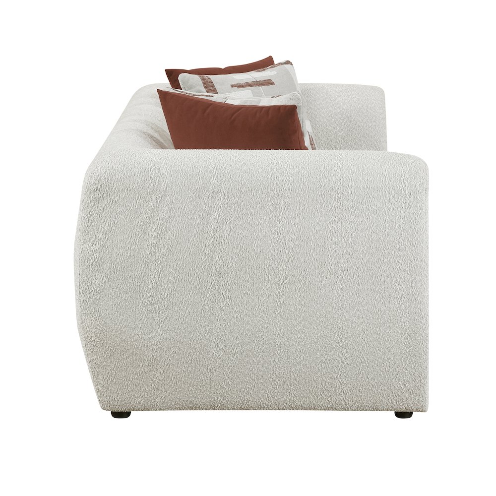 Franz Chenille Love Seat in Beige. Picture 6