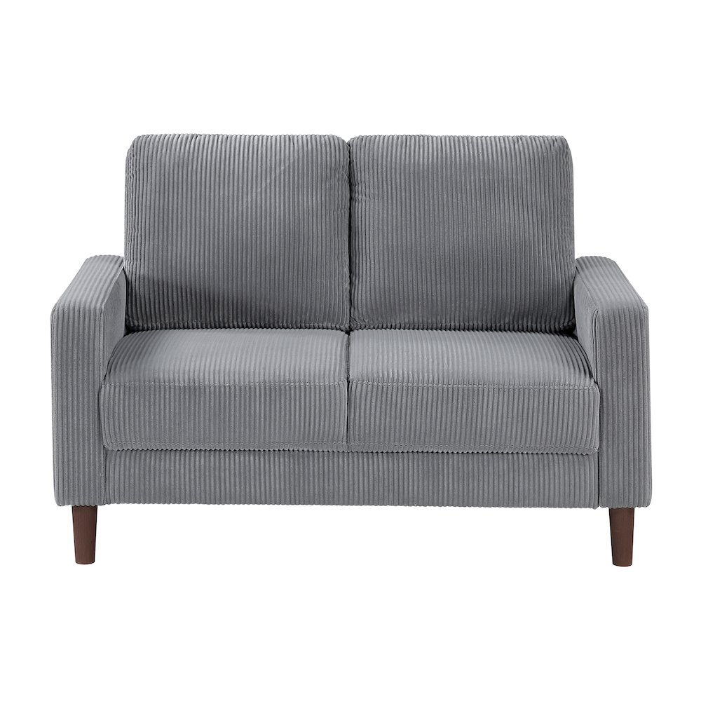 Crandall Corduroy 3pc Set: Sofa, Loveseat, Chair in Gray. Picture 12