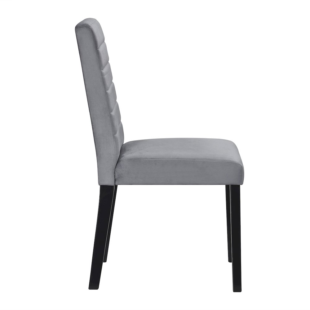 Andreas Velvet Dining Room Side Chair, set of 2 in Gray. Picture 5