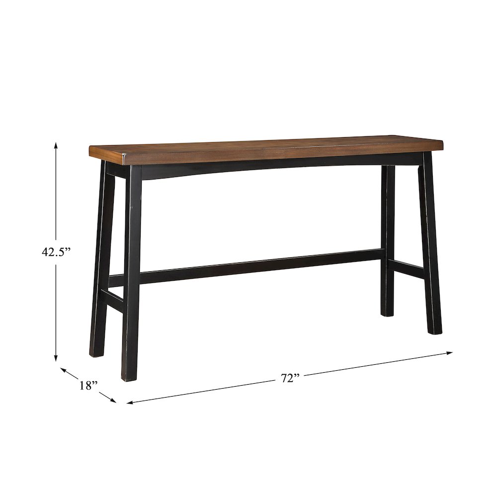 Caspian Solid Wood Pub Height Set (set of 4) in Black and Brown. Picture 4