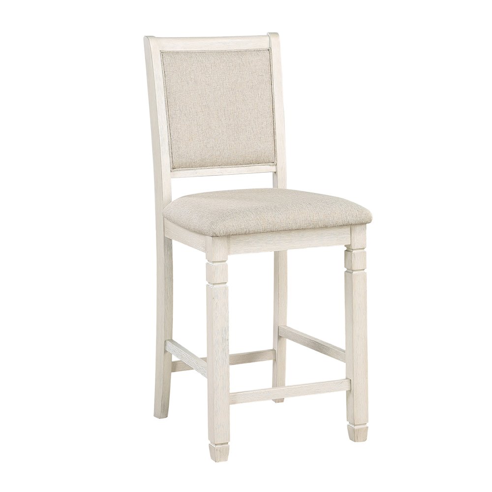 Asher Textured Counter Height Chair, set of 2 in Beige. Picture 1