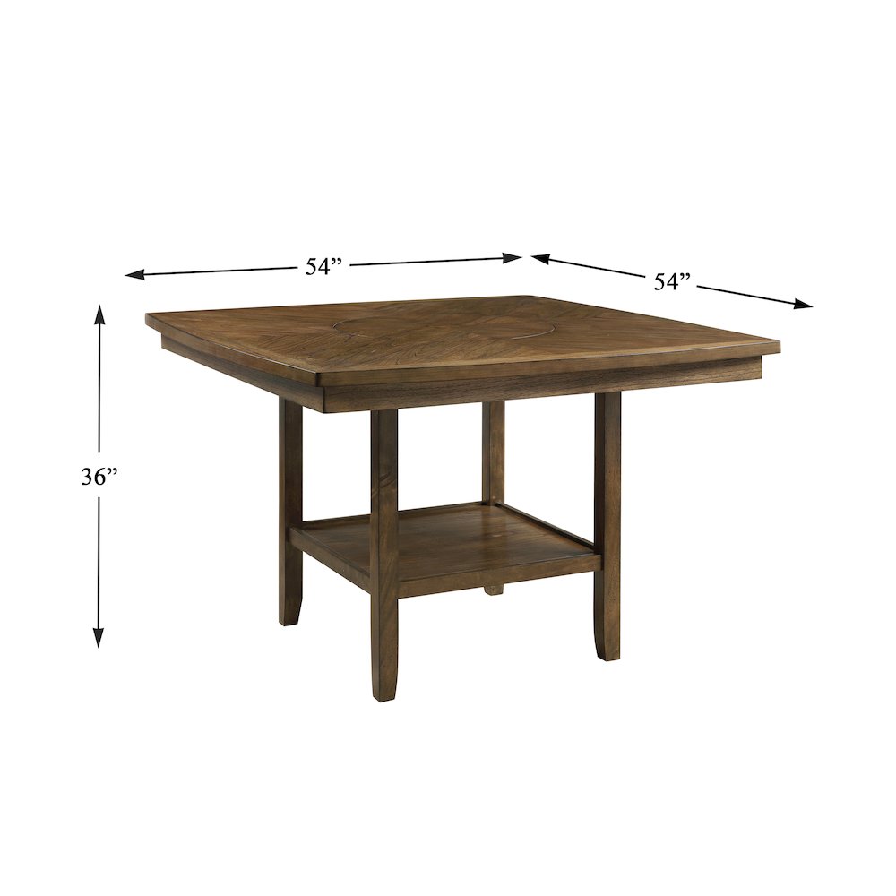 Balin Wood Counter Height Table with lazy susan in Light oak. Picture 4