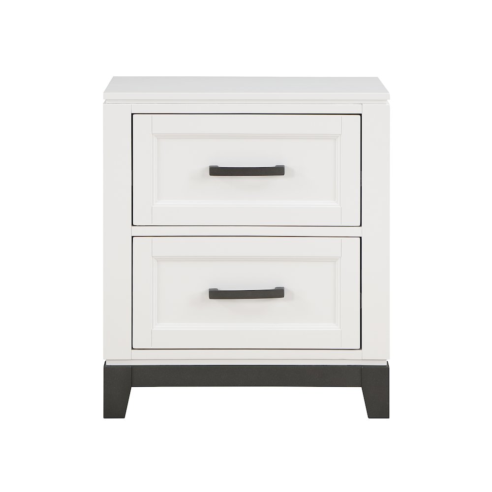 Garretson Acacia Nightstand in 2-Tone Finish (White and Metallic Gray). Picture 3