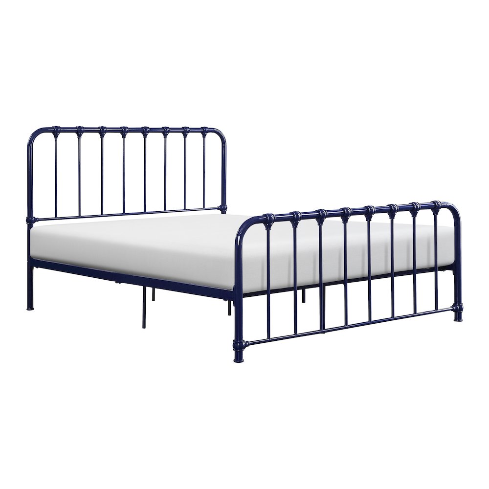 Bethany Metal Full Metal Platform Bed in Blue. Picture 1