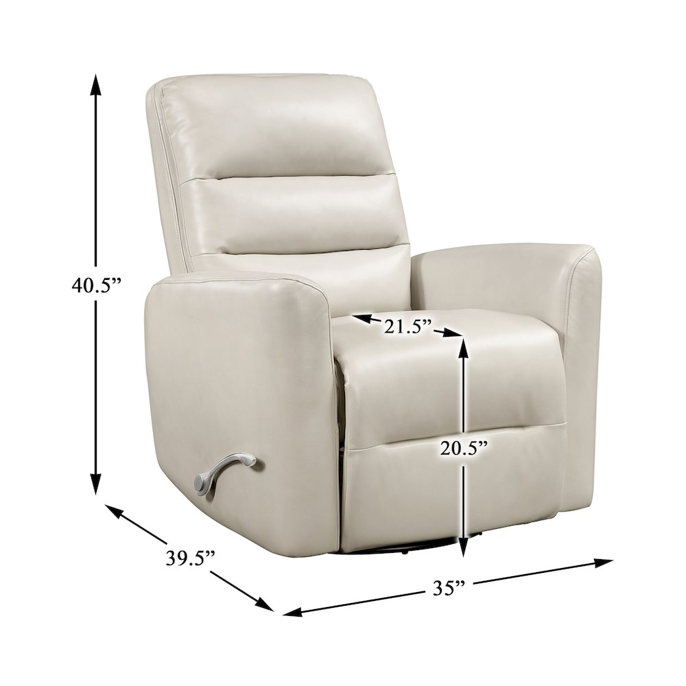 Dimitri Faux Leather Swivel Glider Reclining Chair in Beige. Picture 6