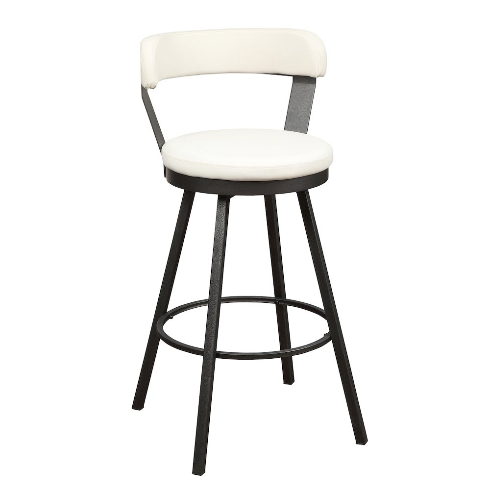 Appert Metal Swivel Pub Height Chair,  set of 2 in White. Picture 1