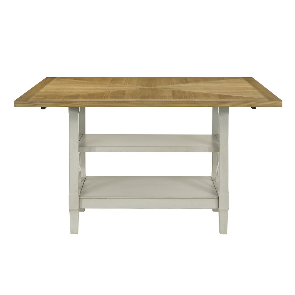 Maribelle Wood Veneer Counter Height Table in Light Oak and Gray. Picture 3