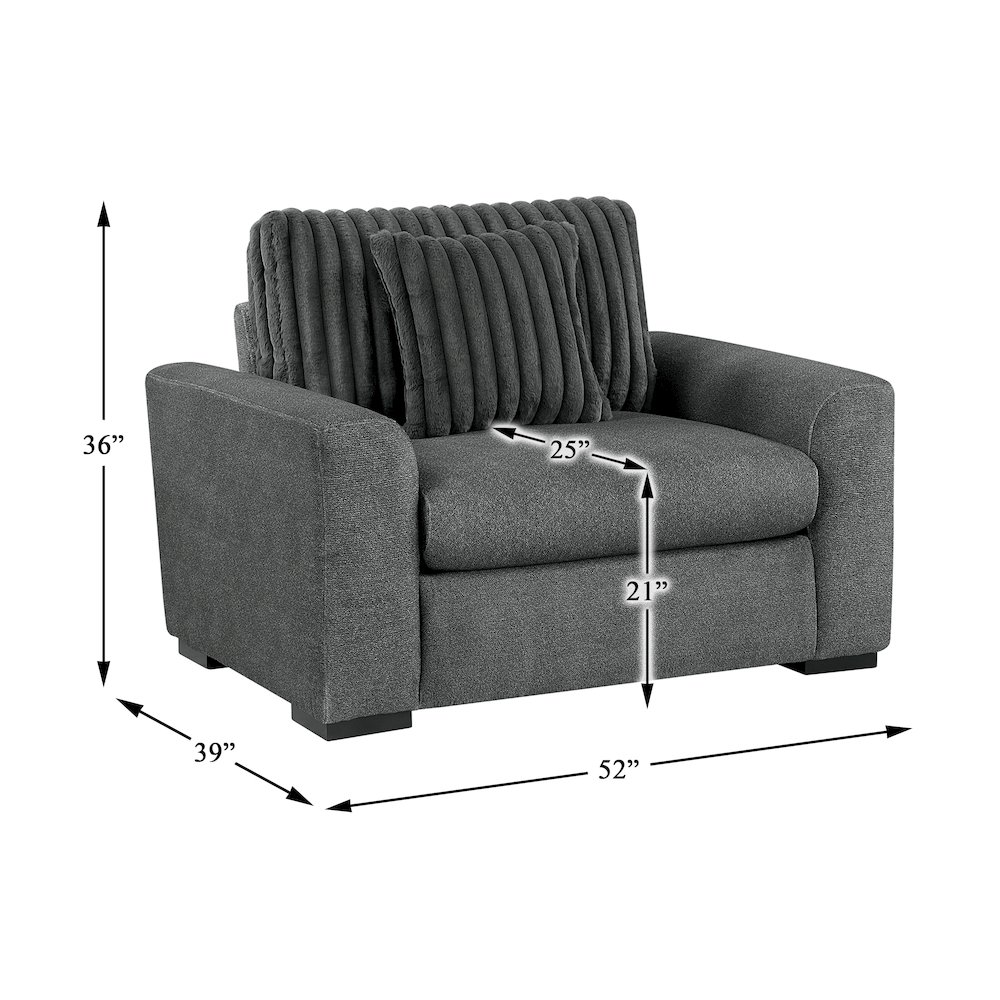 Athena Textured Chair in Dark Gray. Picture 7