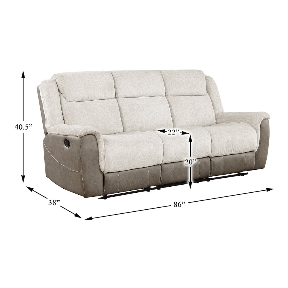 Harriette Chenille 2pc Set: Sofa, Loveseat in Beige. Picture 9