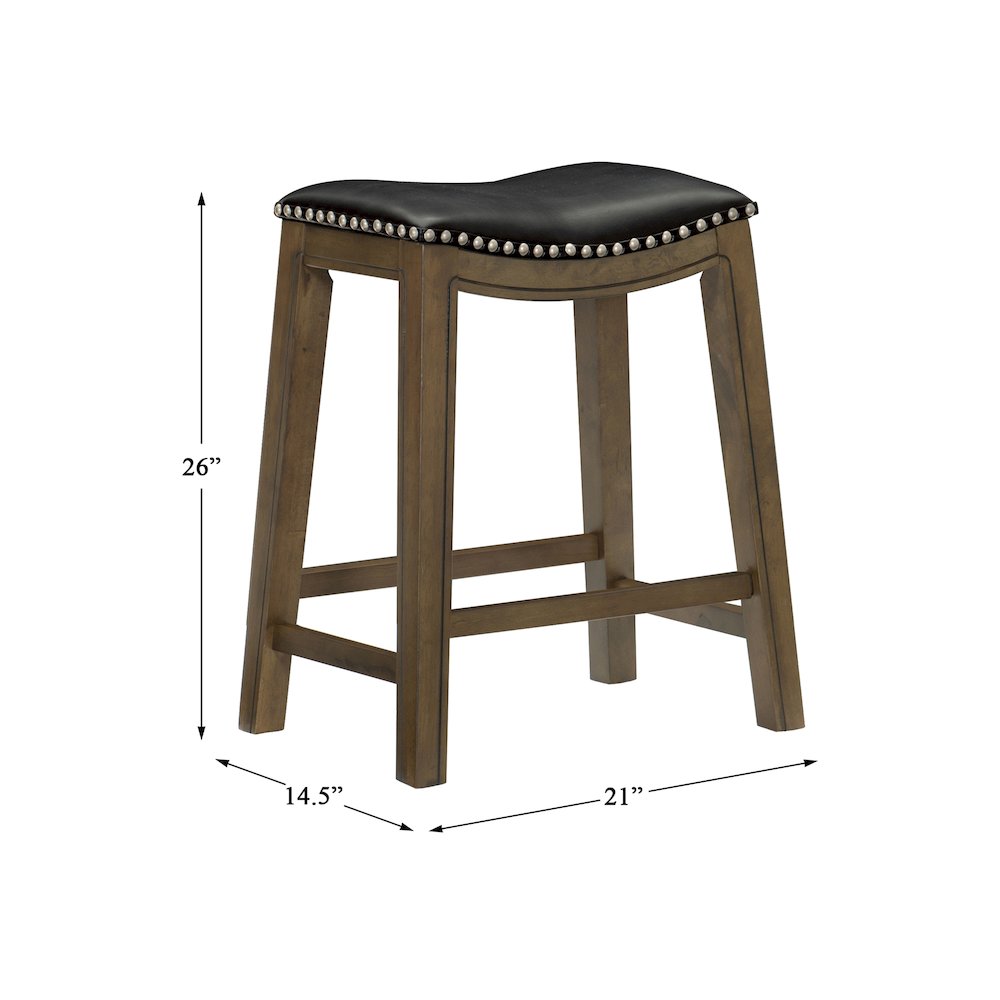 Ordway Solid Wood 24" Height Saddle Stool in Black. Picture 4