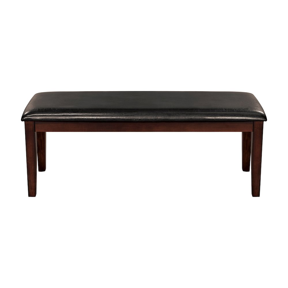 Mantello Wood Dining Room Bench in Dark brown. Picture 3