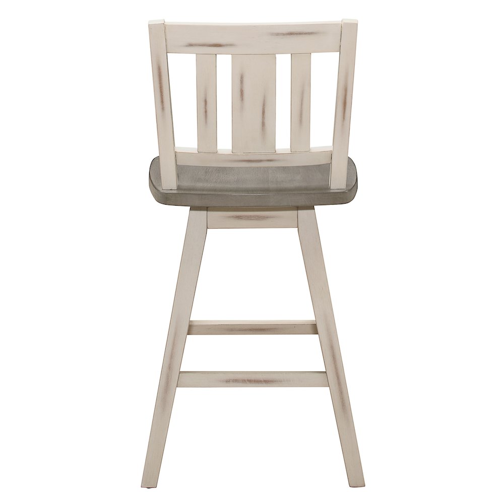 Amsonia Wood Swivel Counter Height Chair, set of 2 in Gray and White. Picture 3