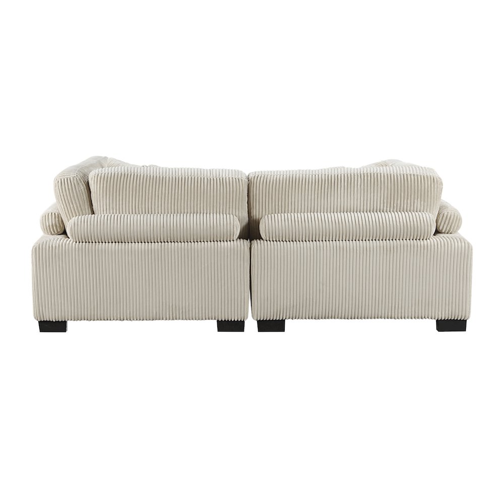 Traverse Corduroy Love Seat in Beige. Picture 3
