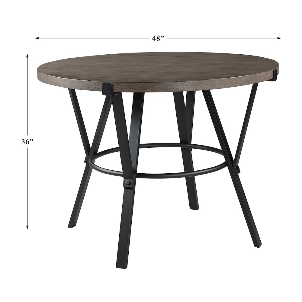 Crowley Oak Veneeer Counter Height Table in Black. Picture 4