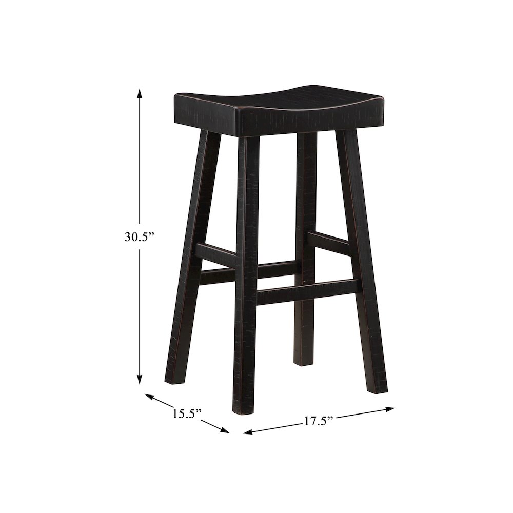 Caspian Solid Wood Pub Height Set (set of 4) in Black Finish. Picture 6