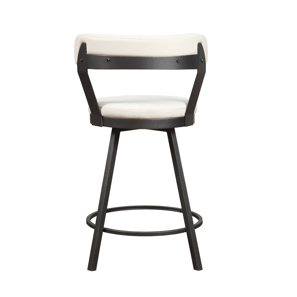 Appert Metal Swivel Counter Height Chair, set of 2 in White. Picture 3