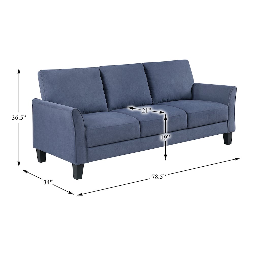 Aliana Textured Sofa in Blue. Picture 6