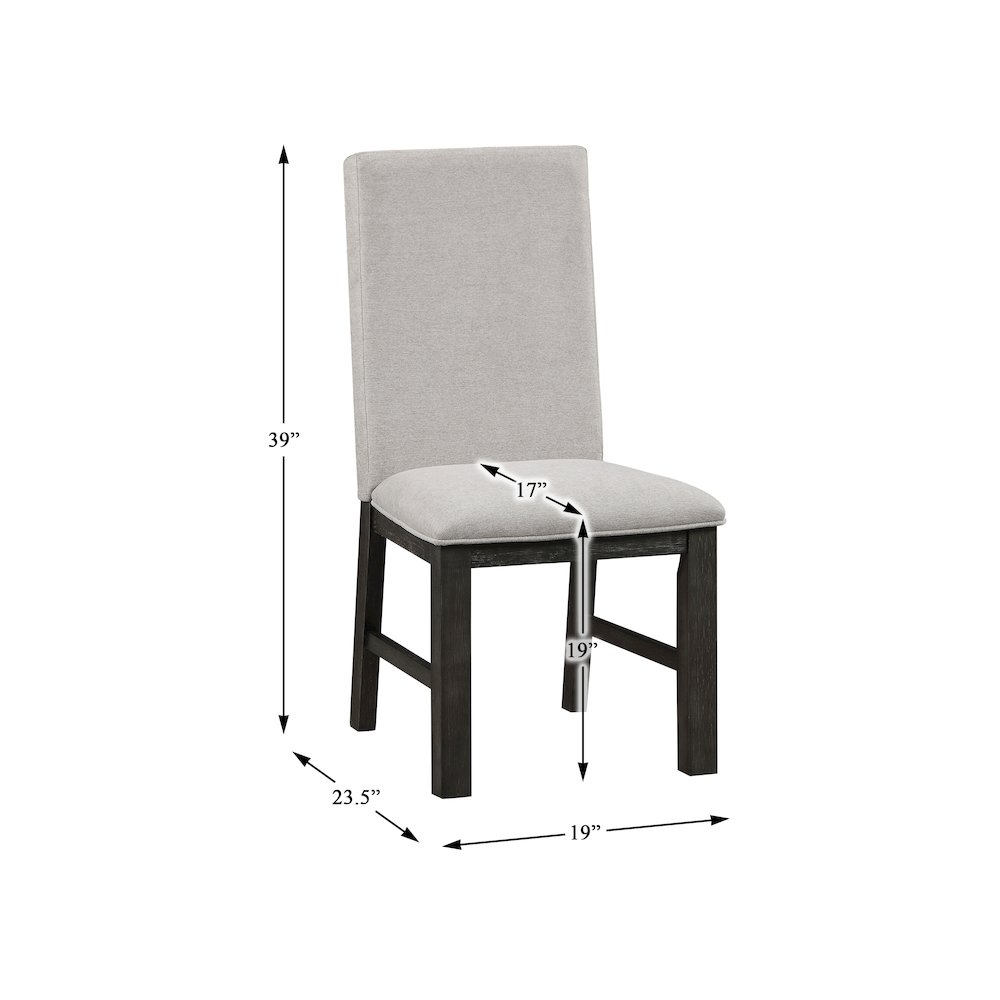 Orem Textured Dining Room Side Chair, set of 2 in Gray. Picture 4