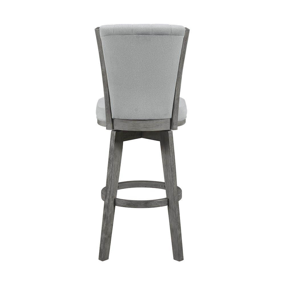 Corvallis Velvet Pub Height Swivel Stool, set of 2 in Gray. Picture 3