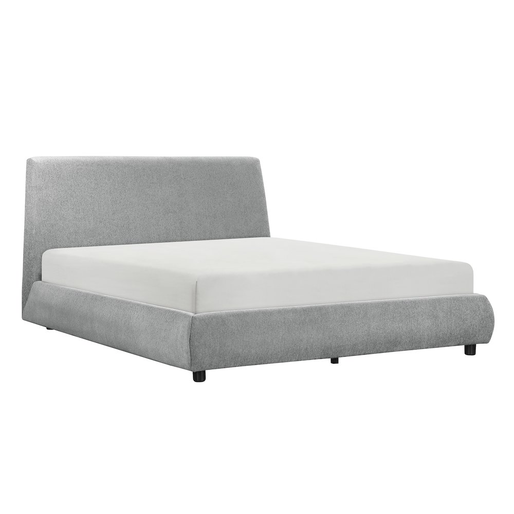 Alford Chenille Eastern King Platform Bed in Gray. Picture 1