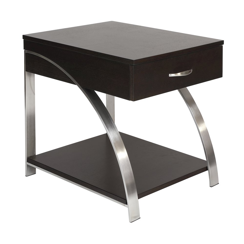 Tioga Engineered Wood End Table with Lift-Top and Storage in Espresso. Picture 1