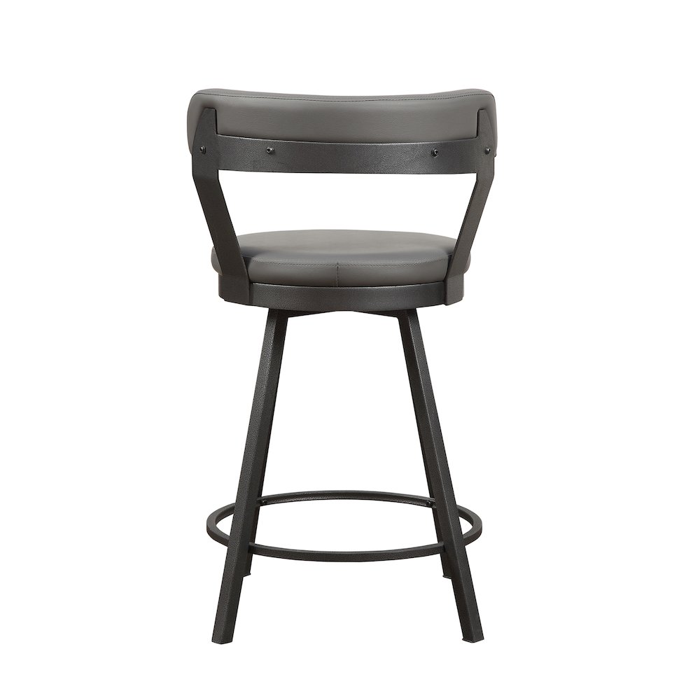 Appert Metal Swivel Counter Height Chair, set of 2 in Gray. Picture 3
