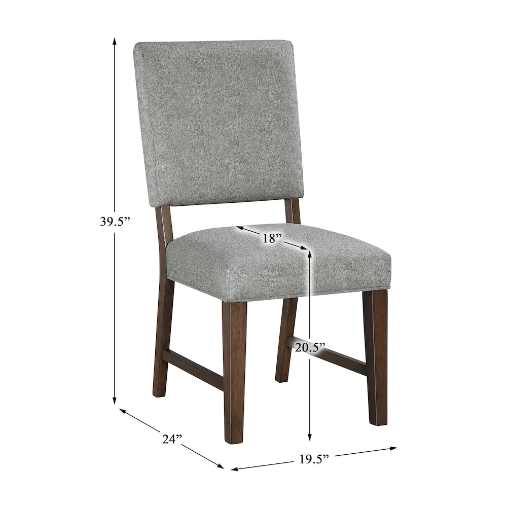 Franco Textured Dining Room Side Chair, set of 2 in Gray. Picture 4