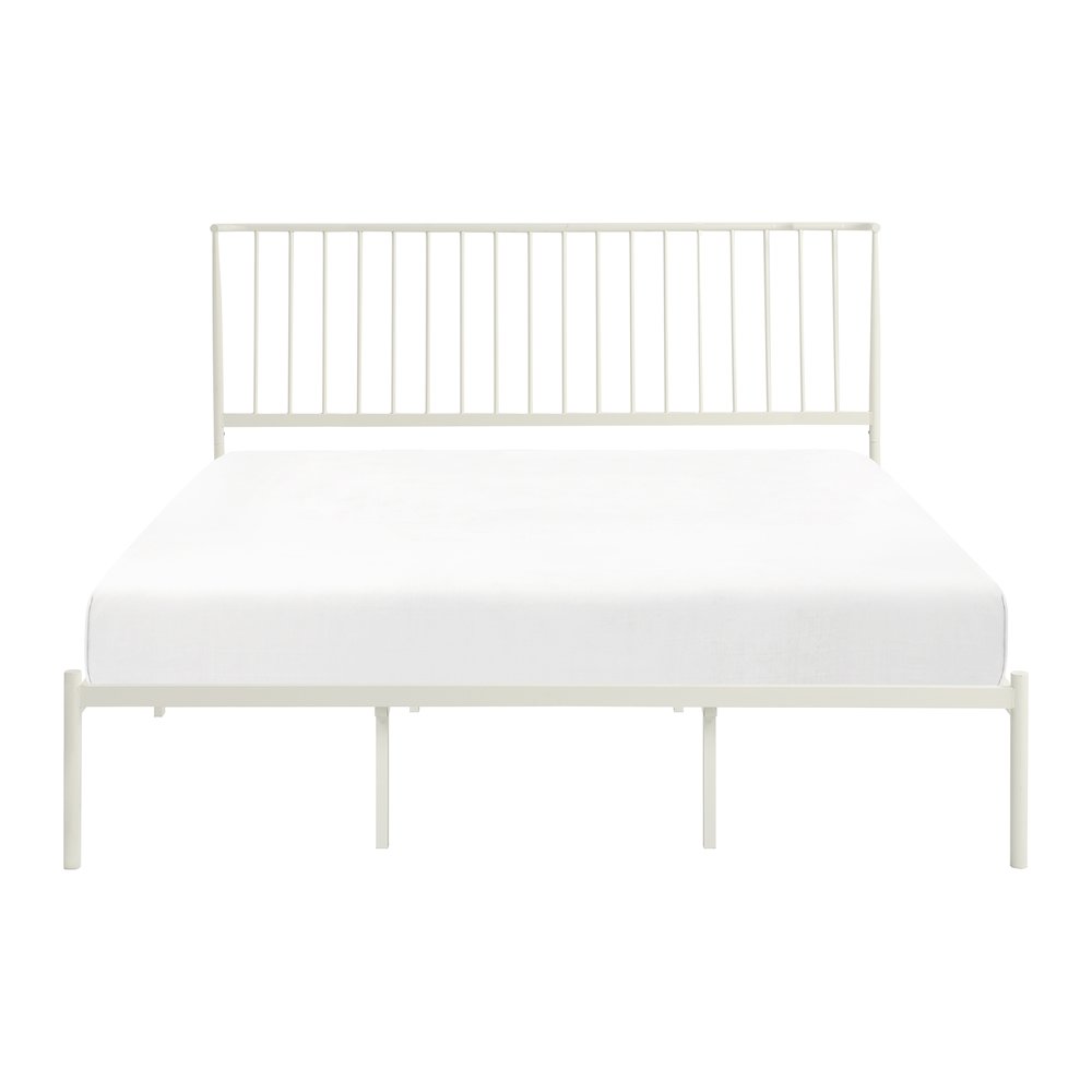 Augusta Metal Eastern King Metal Platform Bed in White. Picture 4