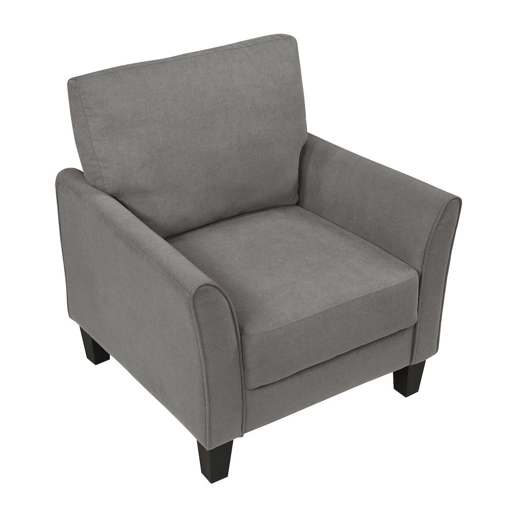 Aliana Textured 3pc Set: Sofa, Loveseat, Chair in Chocolate. Picture 5