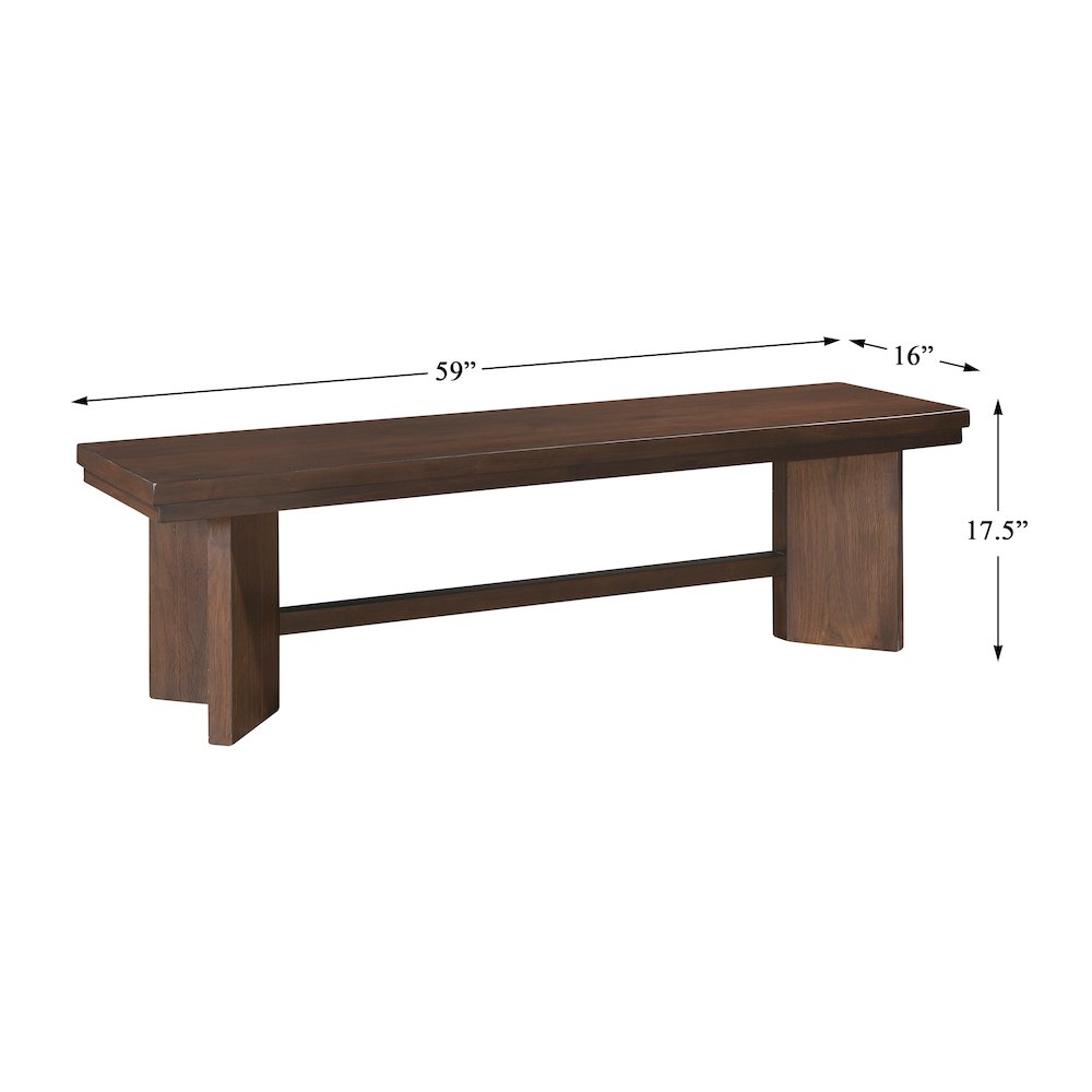 Franco Wood Dining Bench in Walnut. Picture 4
