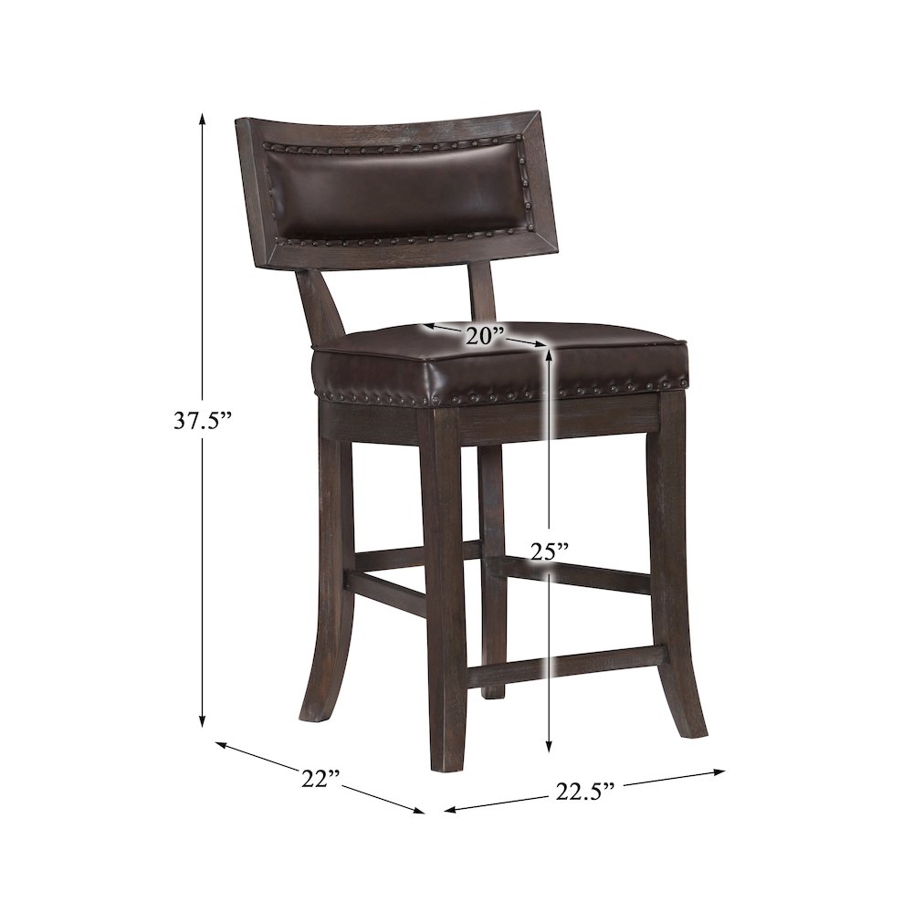 Oxton Wood Counter Height Dining Chair, set of 2 in Espresso. Picture 4