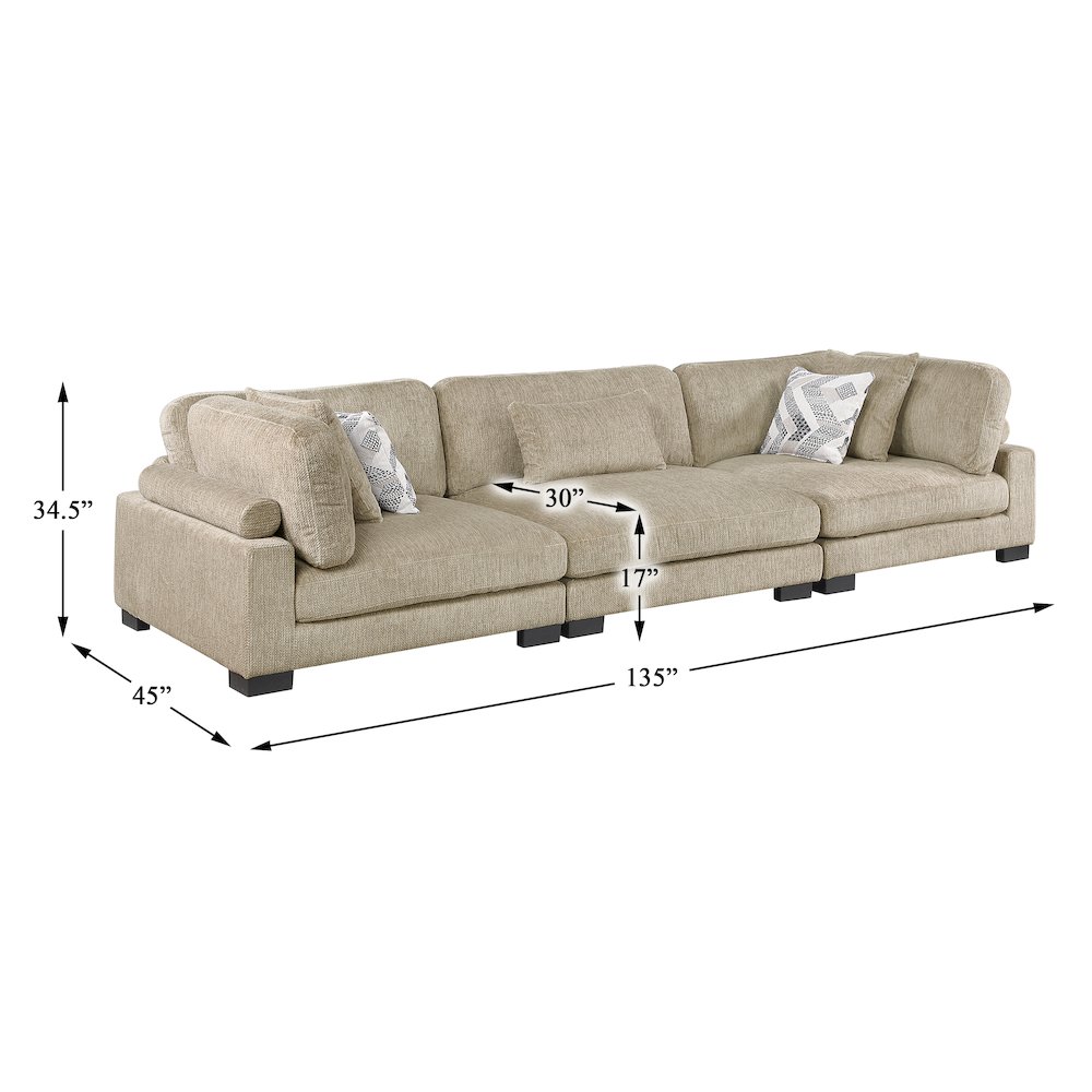 Corydon Microfiber Sofa in Brown. Picture 4