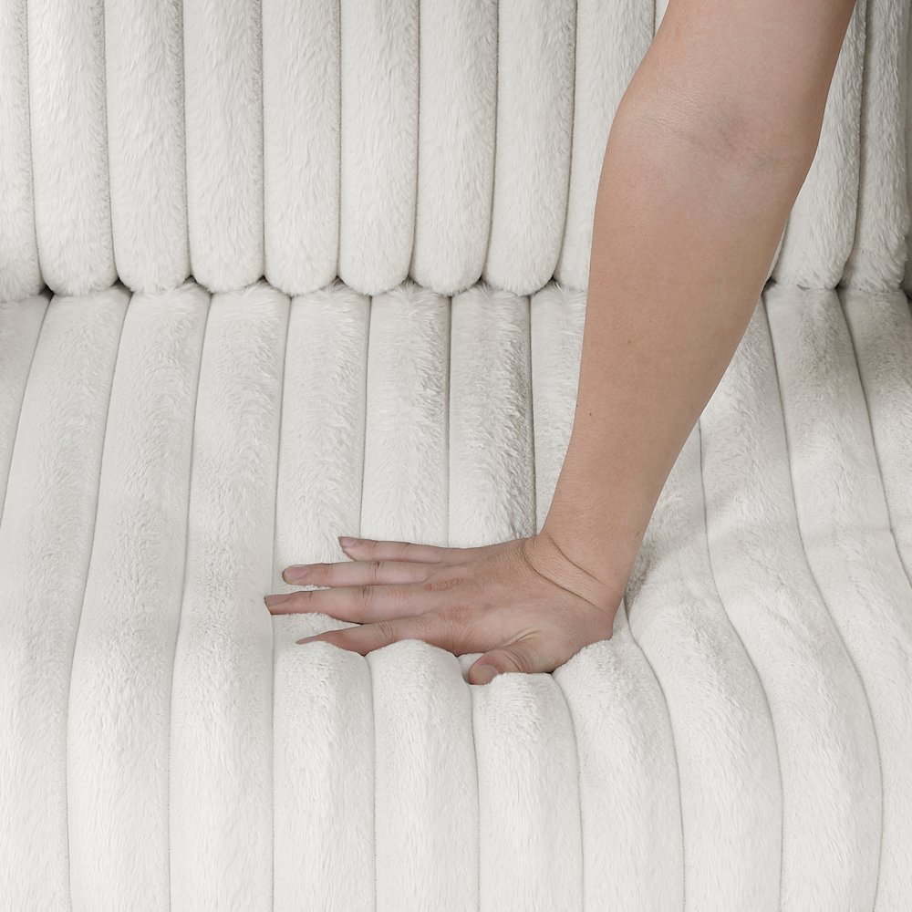 Tomball Corduroy Oversized Chaise Lounge in Beige. Picture 11