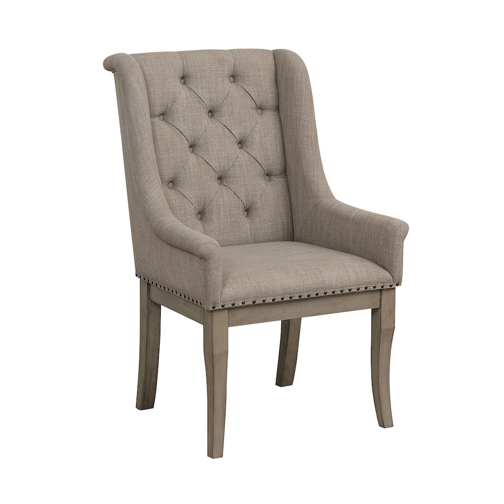 Vermillion Wood Dining Room Arm Chair, set of 2 in Cream. Picture 1