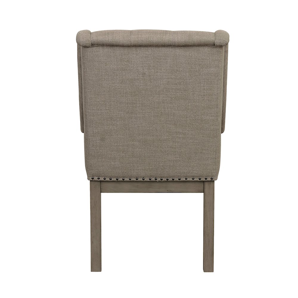 Vermillion Wood Dining Room Arm Chair, set of 2 in Cream. Picture 3
