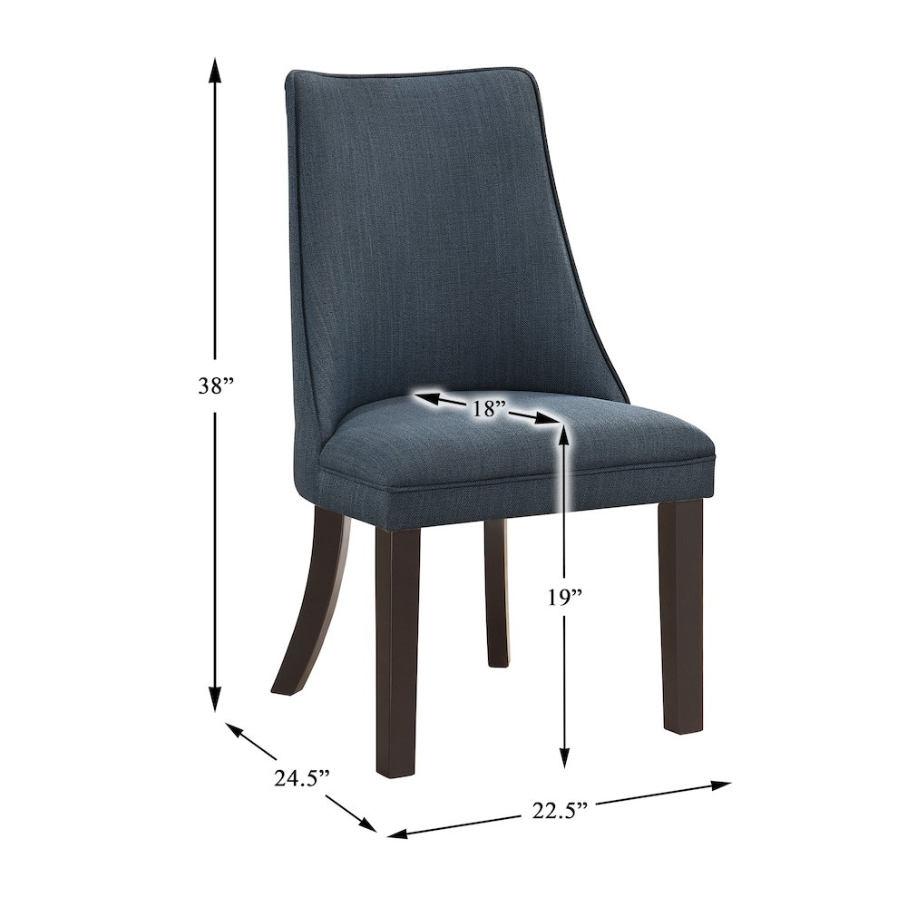 Paulson Textured Dining Room Side Chair, set of 2 in Blue gray. Picture 4