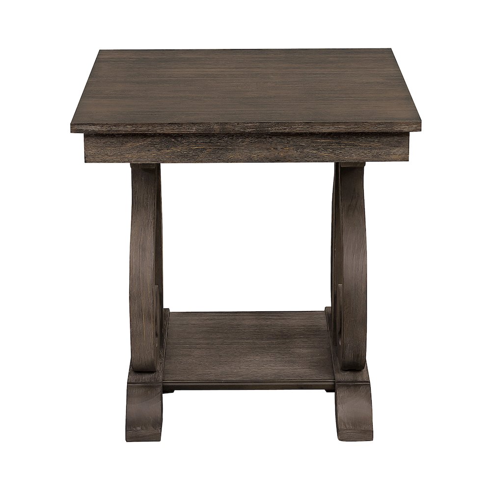 Toulon Pine End Table in Wire-Brushed Power Glaze Oak. Picture 3