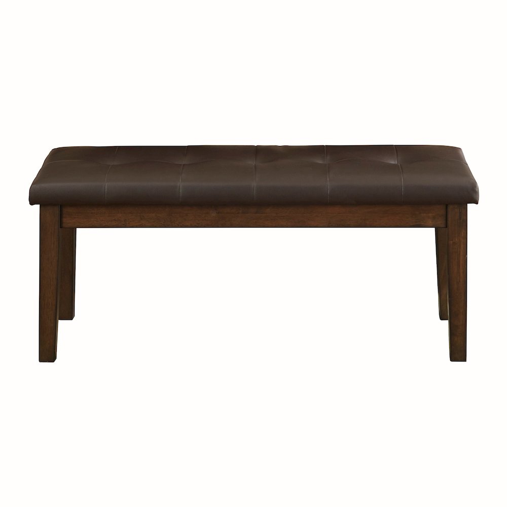 Wieland Faux leather Dining Room Bench in Brown. Picture 3