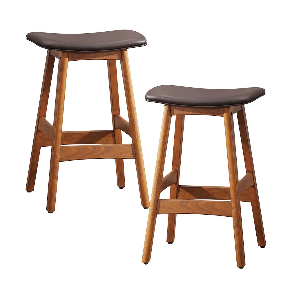 Ride Walnut Counter Height Stool, Set of 2 in Matt Brown. Picture 3
