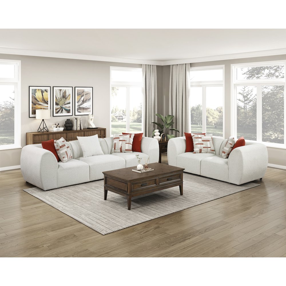Franz Chenille Sofa in Beige. Picture 2