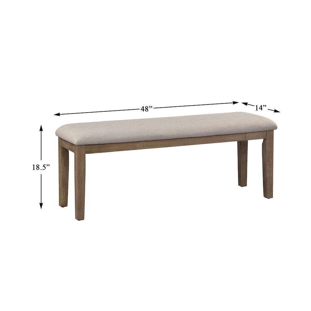 Armhurst Textured Dining Room Bench in Gray. Picture 4