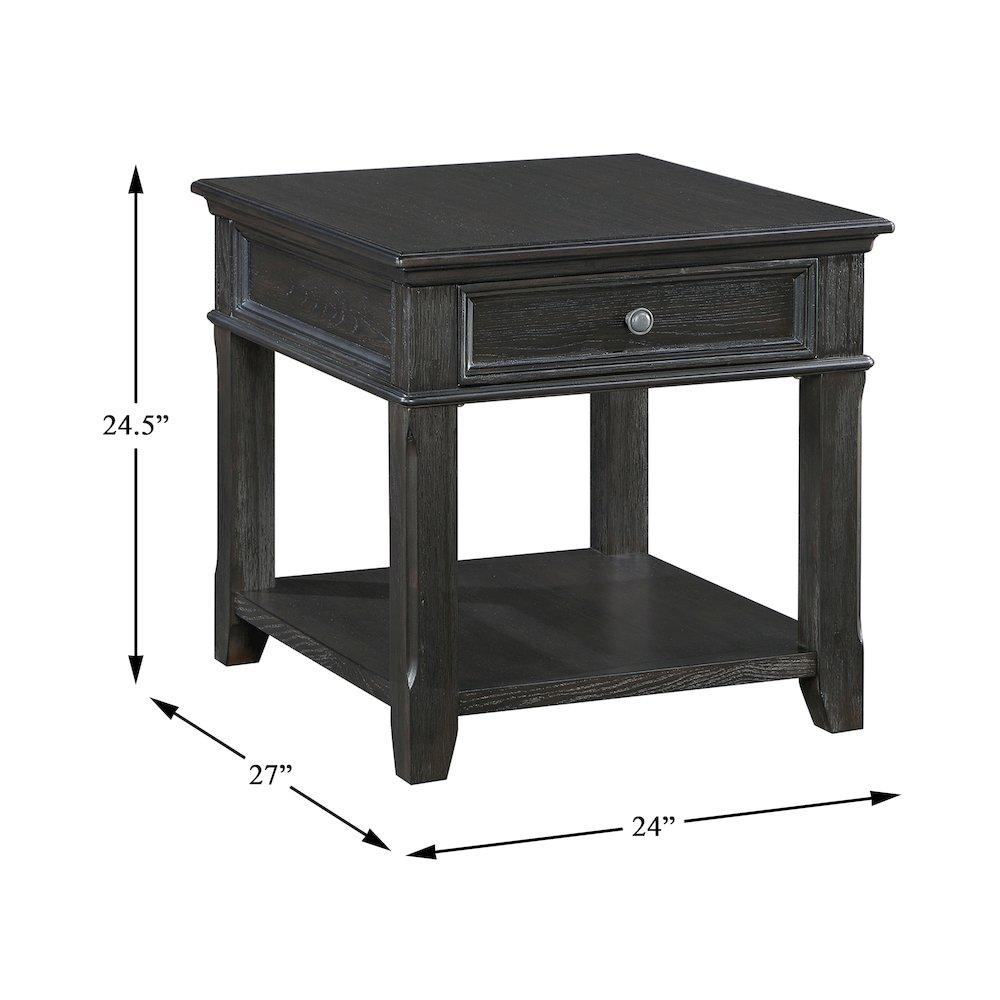Muriel Pine End Table in Charcoal. Picture 6