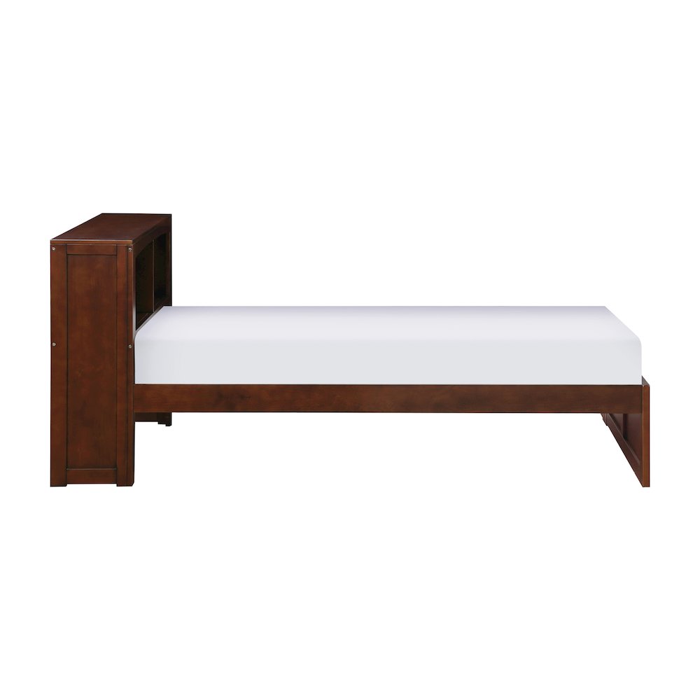 Rowe Pine Twin Bookcase Bed in Dark Cherry. Picture 4