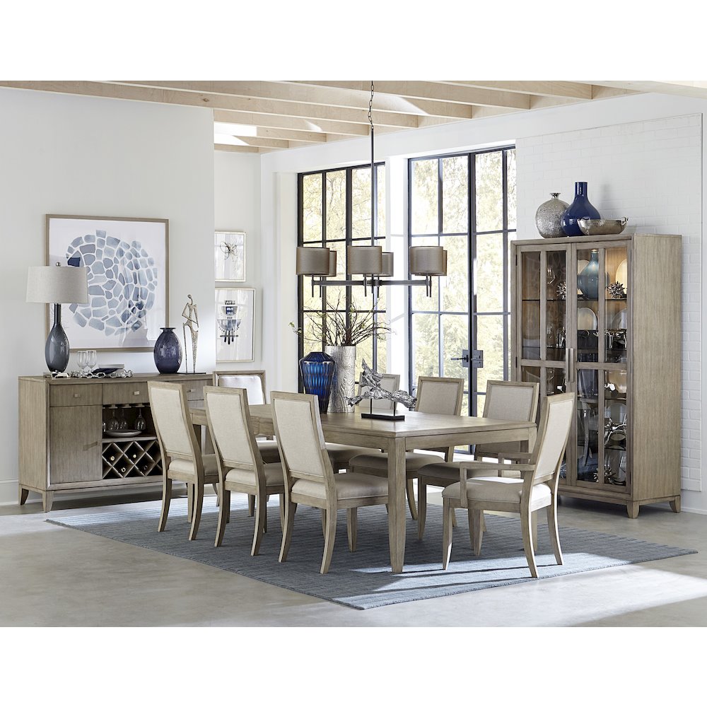 Mckewen Wood Dining Room Arm Chair, set of 2 in White gray. Picture 2