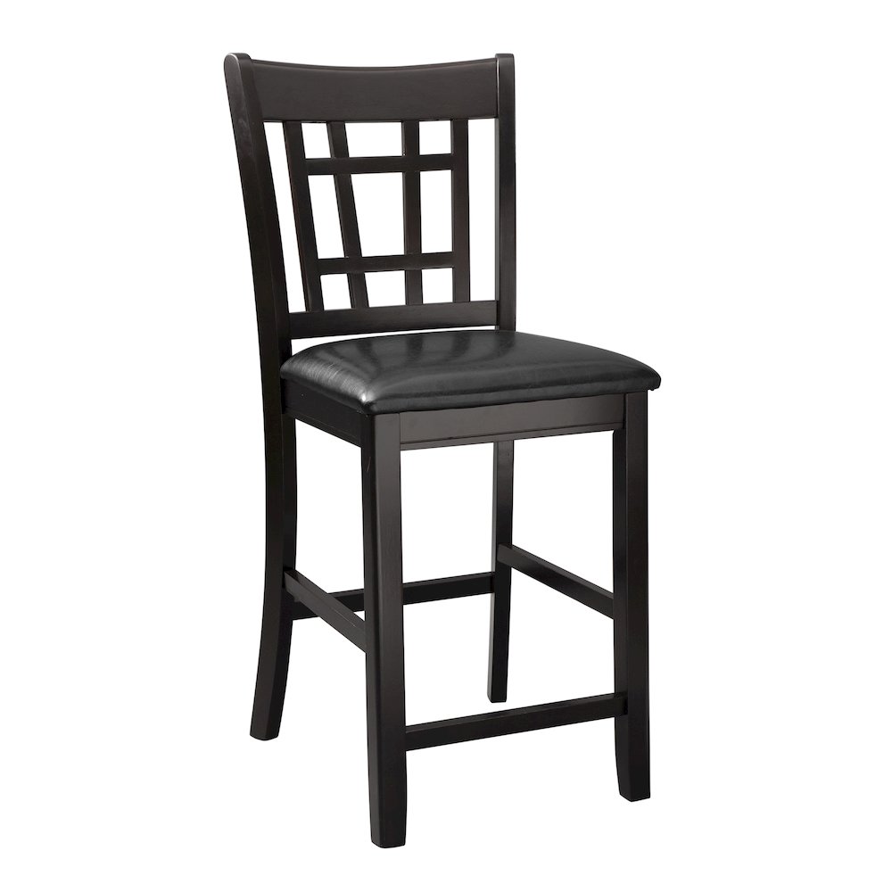Junipero Faux leather Counter Height Dining Chair, set of 2 in Black. Picture 1