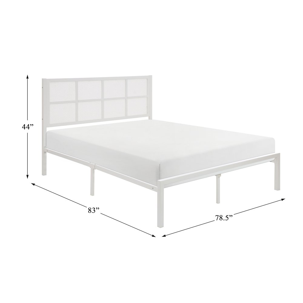 Sanibel Metal Eastern King Metal Platform Bed in White. Picture 6