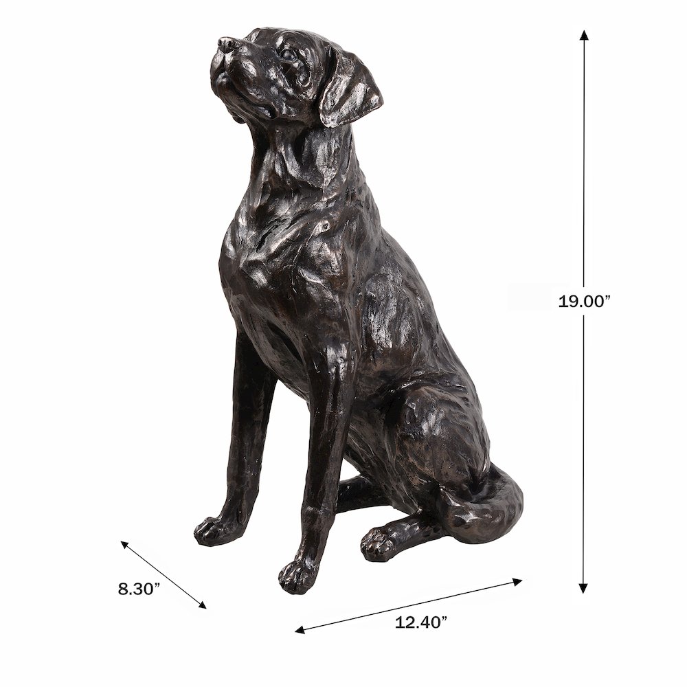 Bronze Sitting Labrador Life Size Resin Home Decor Living Room Display. Picture 3